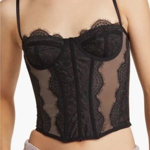 Black Lace Corset Top from Urban Outfitters